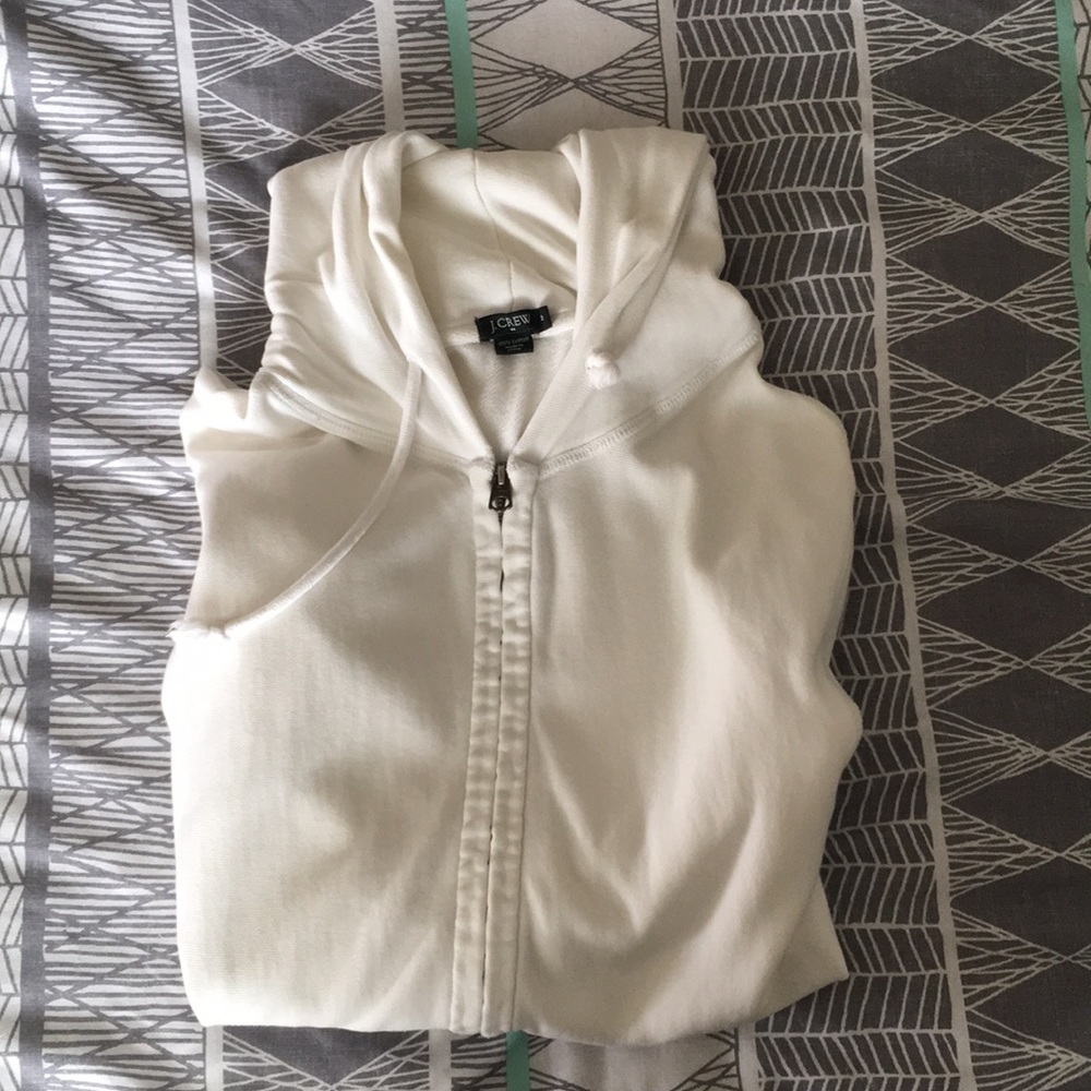 J. Crew Full Zip White Hoodie